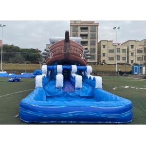 China 0.55mm PVC Kids Inflatable Pirate Boat Bouncer Water Slide For Party supplier