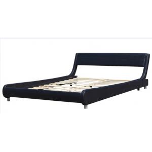 China Full Size Black Faux Leather Bed Frame Upholstered Platform OEM supplier