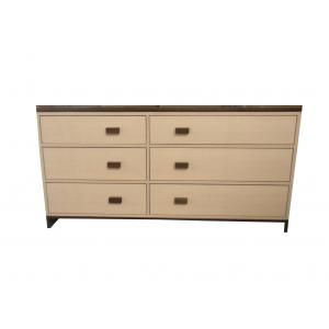 White Painted Six Drawer Dresser / Chest , Hospitality Stand Up Dresser