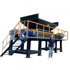 15kW Fully Automatic Waste Tire Shredder with Tire Steel Wire Extractor and Separator