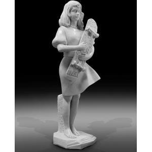 Indoor art exhibition marble sculptures beautiful girl stone statue,stone carving supplier