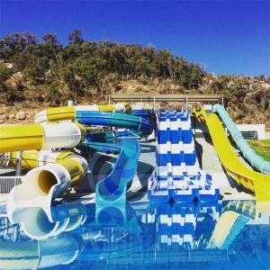 China FRP Resort Water Slide Combo Children Adults Big Pool Water Slides RoHS Approved supplier
