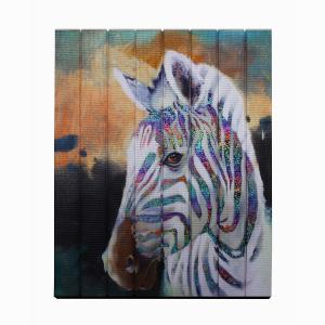 China Creative Ribbon Modern Art Painting , Zebra Rainbow Color Wall Art Painting supplier