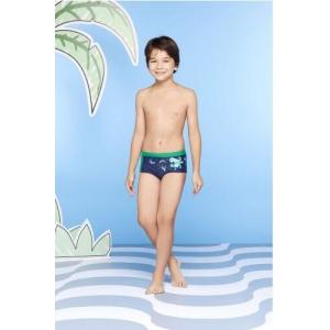 China Boys` Navy Blue And Green Octopus Print Swim Trunks - Polvo supplier