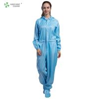 Dust Proof Anti Static Clean Room Garments With Hood Straight Open Button Lapel Gown