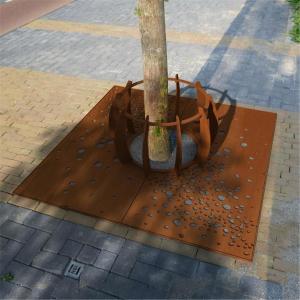 Customized Rusted Metal Corten Steel Tree Grating For Garden Decorative