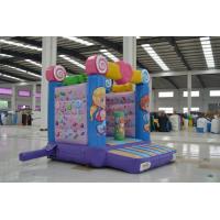 China High Slide Kids Inflatable Bouncer Tarpaulin Material Fire Retardant Waterproof on sale