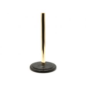 Upright Black Marble Stone Paper Towel Holder Round Metal Pole