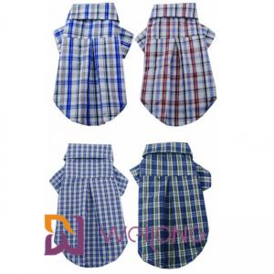 China Pet Clothes Cotton Plaid Dog Shirts For Medium Dogs ISO9001 supplier