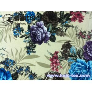 China Anti static/anti pilling paper printing flower printed velvet fabric for apparel supplier