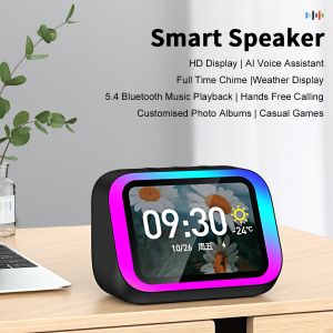 China Intelligent Large Screen Bluetooth  Clock Screen Temperature Display Control Table Speaker FM on sale
