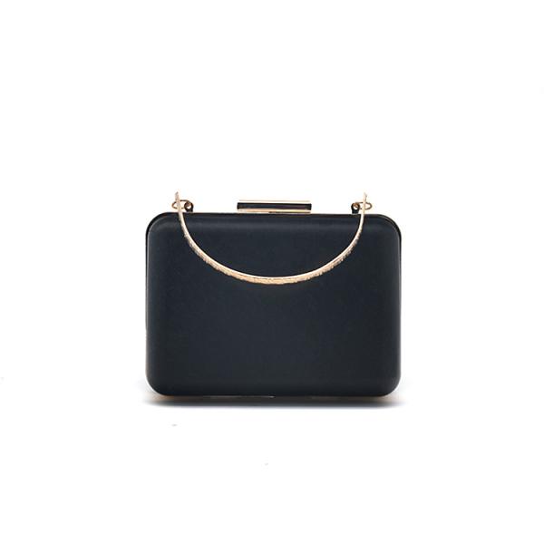 Big Block Clasp Square Clamshell Clutch Frame Attached Handle