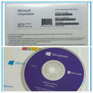 China Multi lanuage Microsoft Windows 10 Pro Software , Win10 pro DVD OEM COA  license supplier