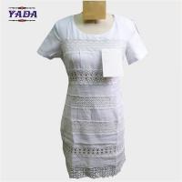 China Hollow out collar white short sleeve print fashion girls one piece dress dresses women sexy made in China on sale