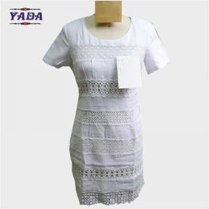 China Hollow out collar white short sleeve print fashion girls one piece dress dresses women sexy made in China supplier