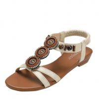 China Women Sandals Bohemian Beaded Beach Sandals Roman Shoes Casual Sandals on sale