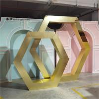China Factory sale hexagon mirror acrylic arch backdrop for event stage decoration on sale