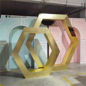 Factory sale hexagon mirror acrylic arch backdrop for event stage decoration