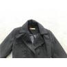 China Ladies Black Double Breasted Coat , Large Lapel Collar Wool Melton Coat With Belt TW64802 wholesale