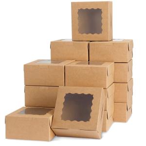 Освящайте коробку Kraft окна бумажную упаковывая для печенья пекарни
