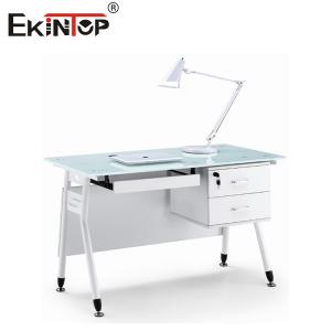 Customized Home Small Glass Office Desk Top Laptop With Writing Desk Rectangle