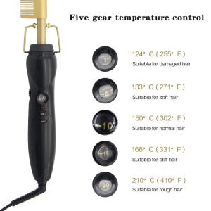 15s Heat Up PTC Heater Hair Curling Comb For Natural Black Hair