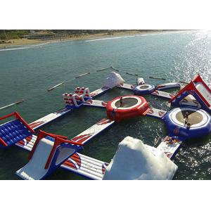 Popular Floating Inflatable Island , Aquatic Inflatable Water Park Equipment For Adult