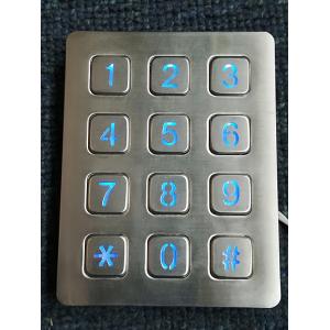 China 3X4 vandal resistance stainless steel back lighted numeriic keypad supplier
