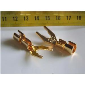 24K Y Spade Nakamichi Banana Plugs Connector For Speaker Cable Wire