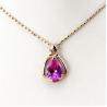 China Women Jewelry 18K Rose Gold Plated 925 Silver 8mmx10mm Pear Pink Cubic Zircon Pendant(PSJ0421) wholesale