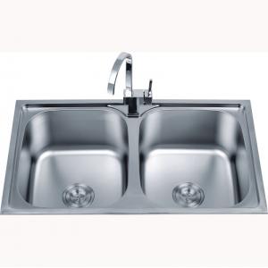 500MM Brushed Steel 2 Tap Hole Stainless Steel Sink Anti Corrosion