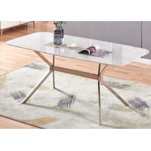 150cm Chromed Steel White 68kgs Modern Marble Top Dining Table