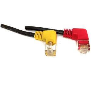 500mm Data Communication Cable , 8p / 8c Cat5 Network Cable With Right Angle