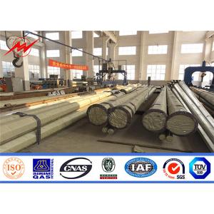 China Telescoping Painting Steel Power Pole Distribution Conical 160 Km / Hour Wind Speed supplier