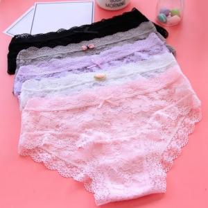 China                  Young Girl Transparent Lace Underwear Cotton Seamless Sexy Lingerie Women Panty Panties              supplier