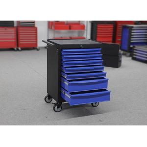 China Blue Metal Movable Steel Rolling Tool Cabinet 7 Drawers On Wheels wholesale
