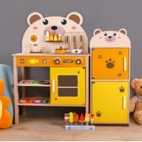 China Simulated Home Wooden Toy Set Stove Children Cooking  High Safety on sale