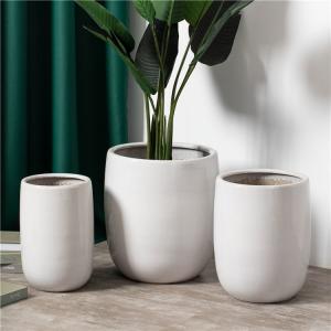 High quality elegant home garden decor white floor plant pots cheap outdoor indoor ceramic pots planter