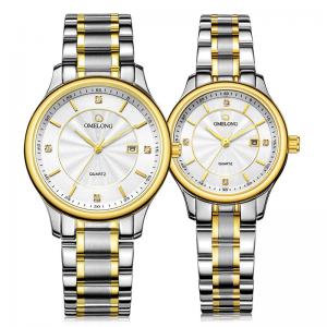 Calendar Quartz Waterproof Couple Watch 40mm Case SGS With Date