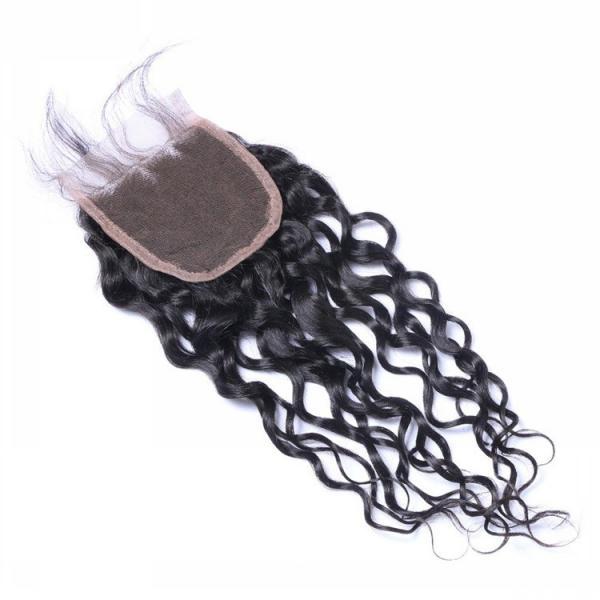 Qingdao Top Lace Closure 45Gram Natural Color Peruvian Water Wave Human Hair