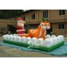 China Outside Christmas Inflatables Jingle Bells / Father And Reindeers Running Together wholesale