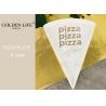 Personalized Ceramic Plate Bowl , Triangle Pizza Serving Plate Gold Pattern For