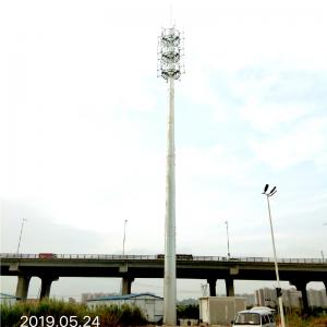 China 3 Platforms 25m 65m Steel Tubular Pole 5G Antenna Communication Poles supplier
