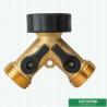 Customized Brass Garden Fittings Two Ways Garden Type Y Brass Water Pipe Hose