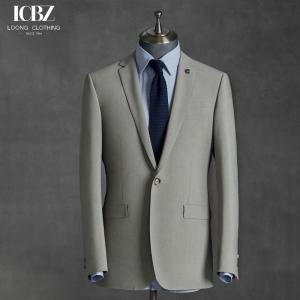 China British Wool/Silk Light Gray Men's Suit for Business Casual Groom Wedding Formal Style supplier