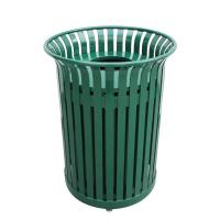 China Powder Coating Metallic Outdoor Trash Cans With Lid 978Mm Height on sale