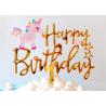 Non - Toxic Acrylic Cake Topper For Happy Birthday / Wedding Party Decorations