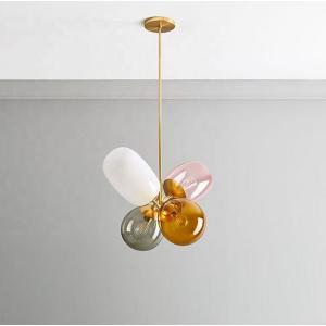 China Color 4 Heads Blown Glass Balloon Chandelier Living Room Lights Chandelier supplier