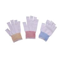 China Reusable Seamless Construction Half-Finger Polyester Glove Liners For Cleanroom on sale