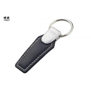 Cool Car Key Holder Keychain With Real Leather , Laser Engraved Leather Keyring